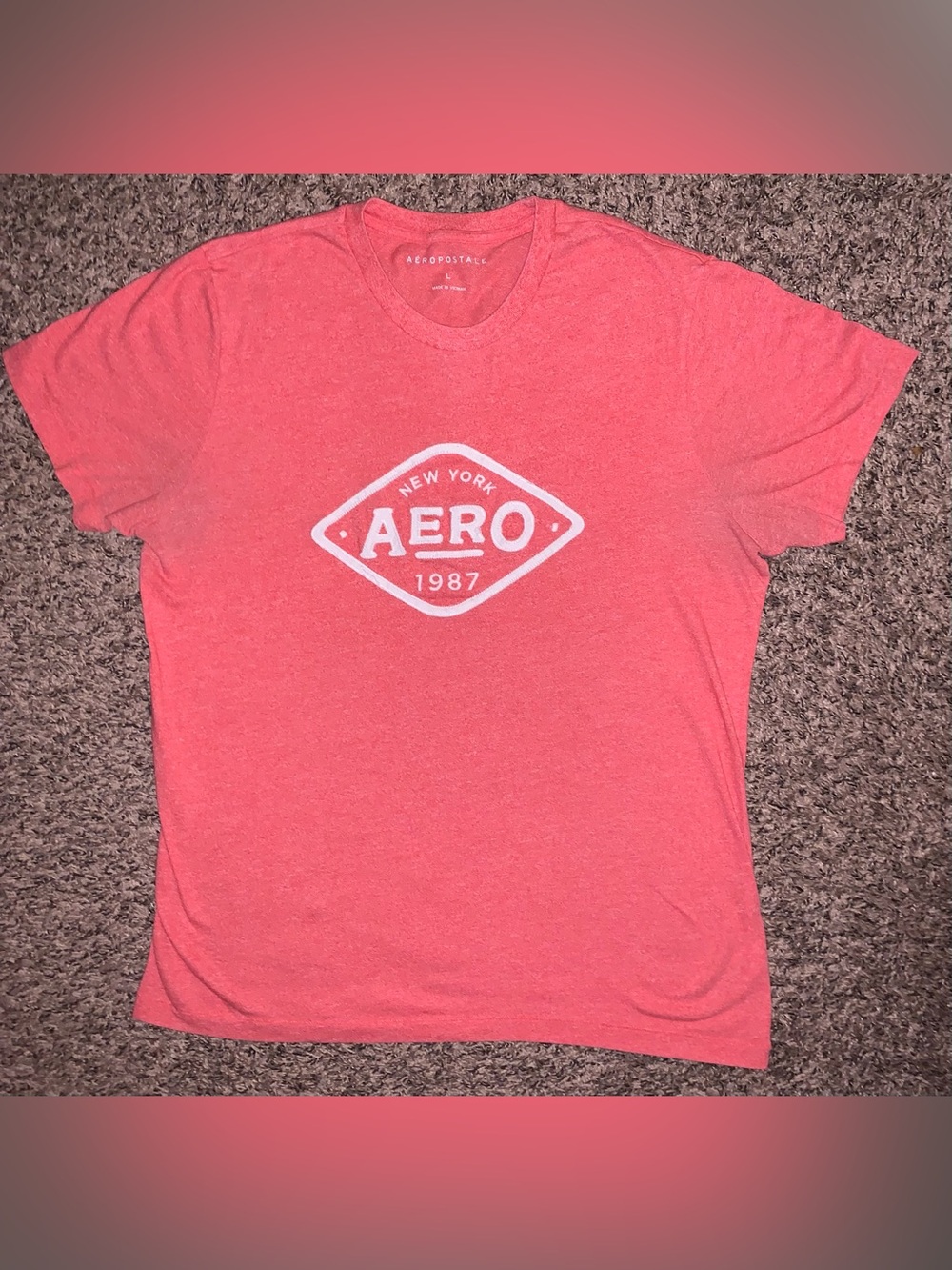 Aeropostale Coral Pink Logo Graphic Tee